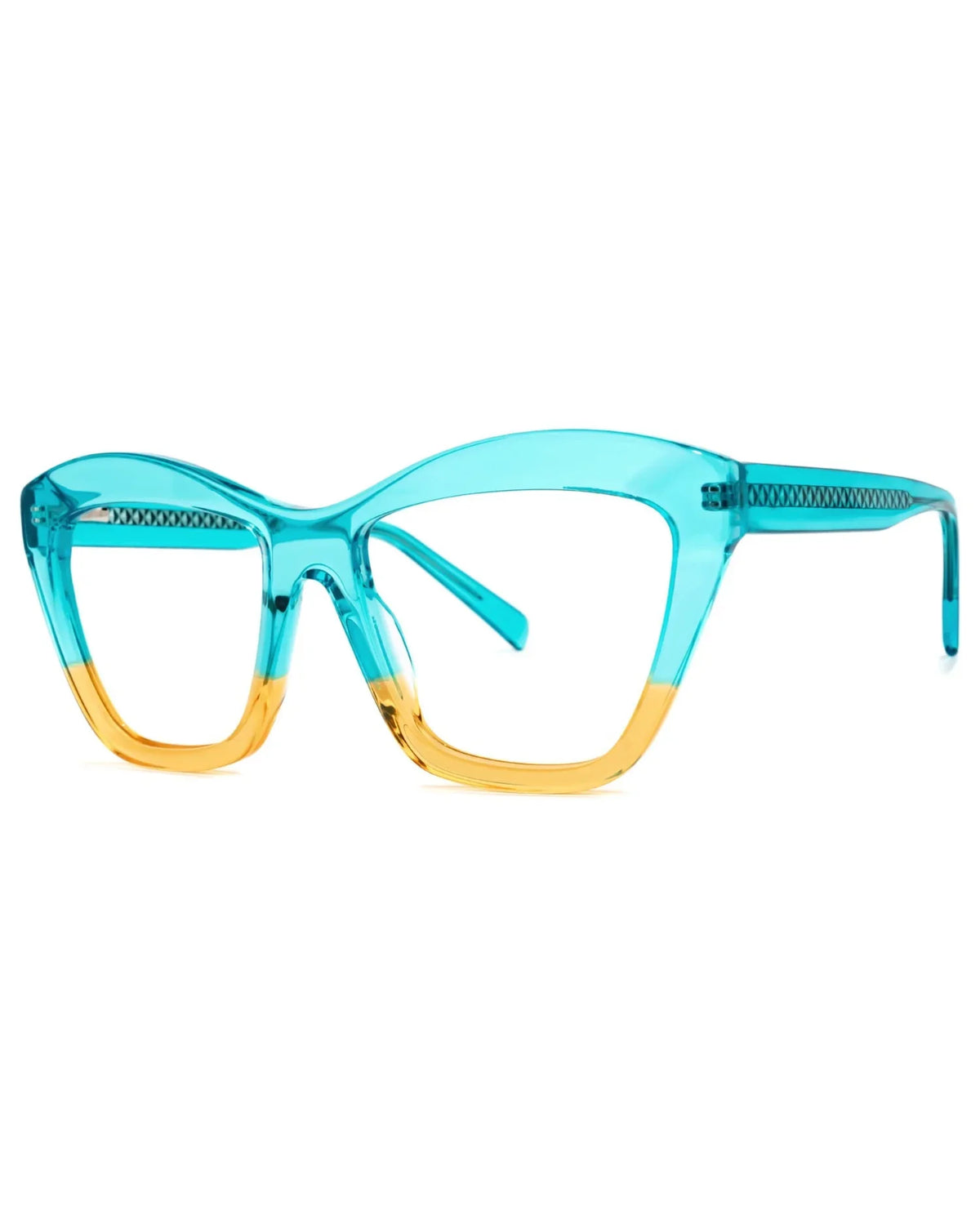 Nala blue and amber gradient acetate eyeglass frames by The Vision Junkie