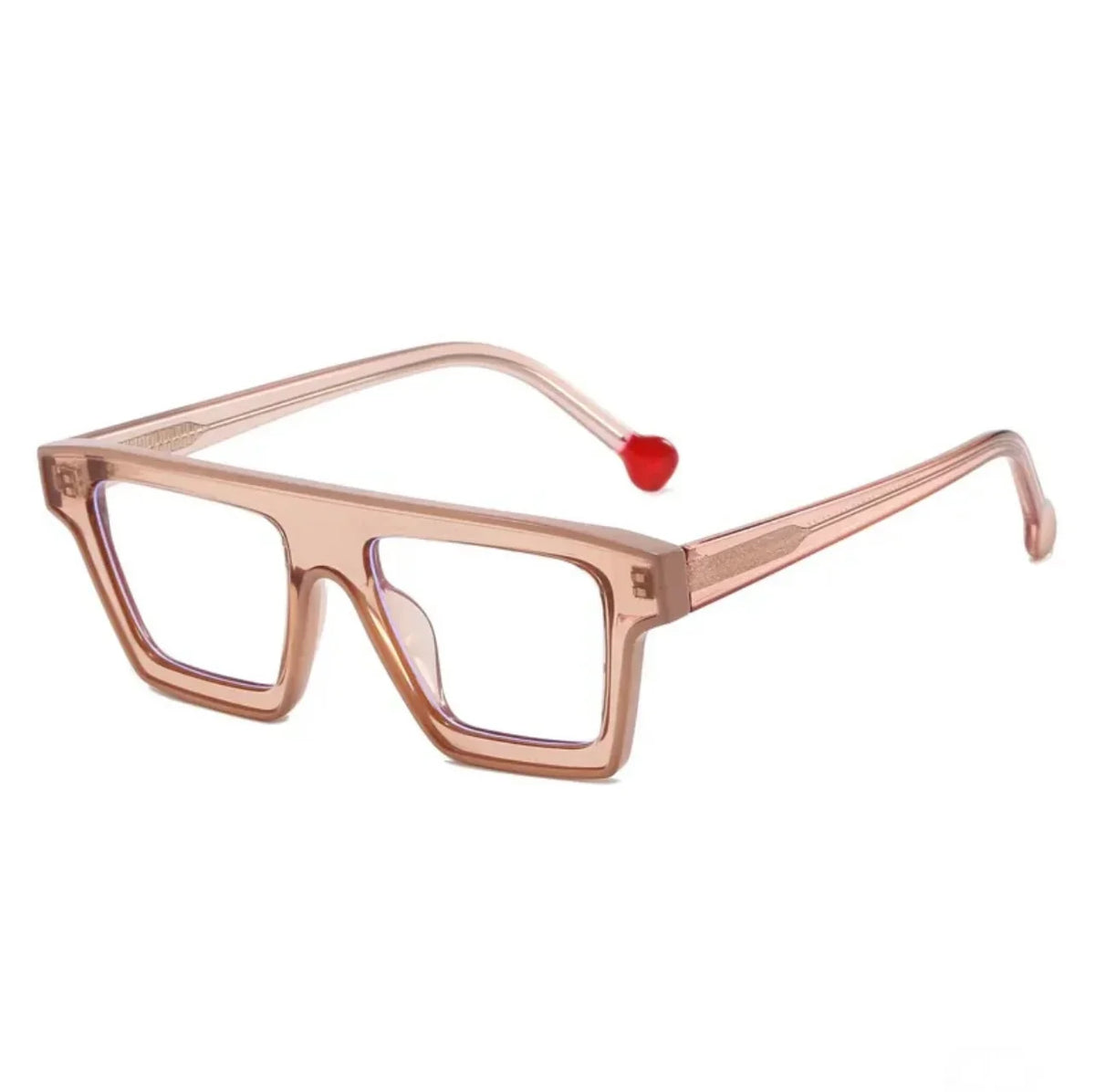 Blaise square frames by The Vision Junkie in translucent peach