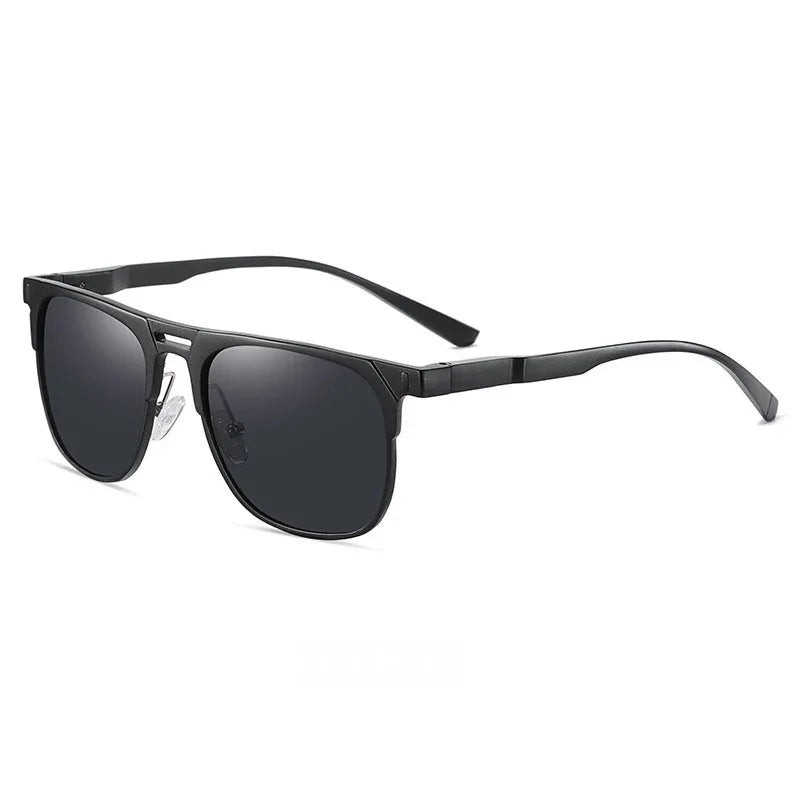 The Vision Junkie Jess black square sunglasses with dark lenses and a sleek matte frame