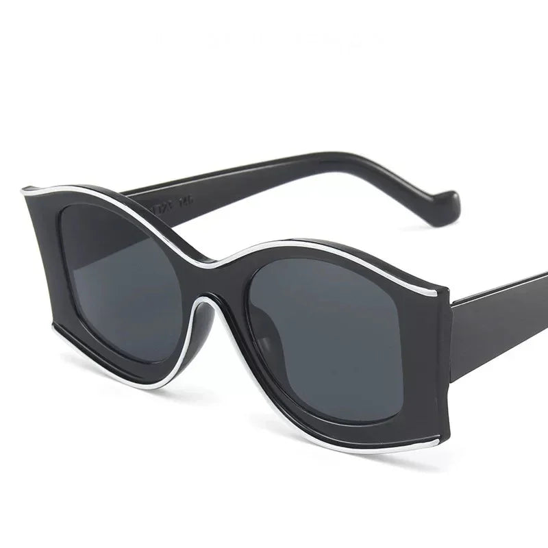 Wiz black oversized sunglasses with silver rim accents by The Vision Junkie