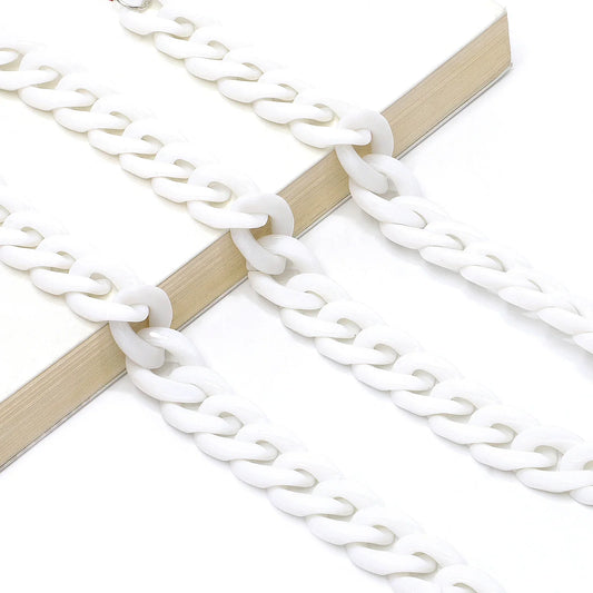 White chunky plastic chain eyeglass or mask chain by The Vision Junkie