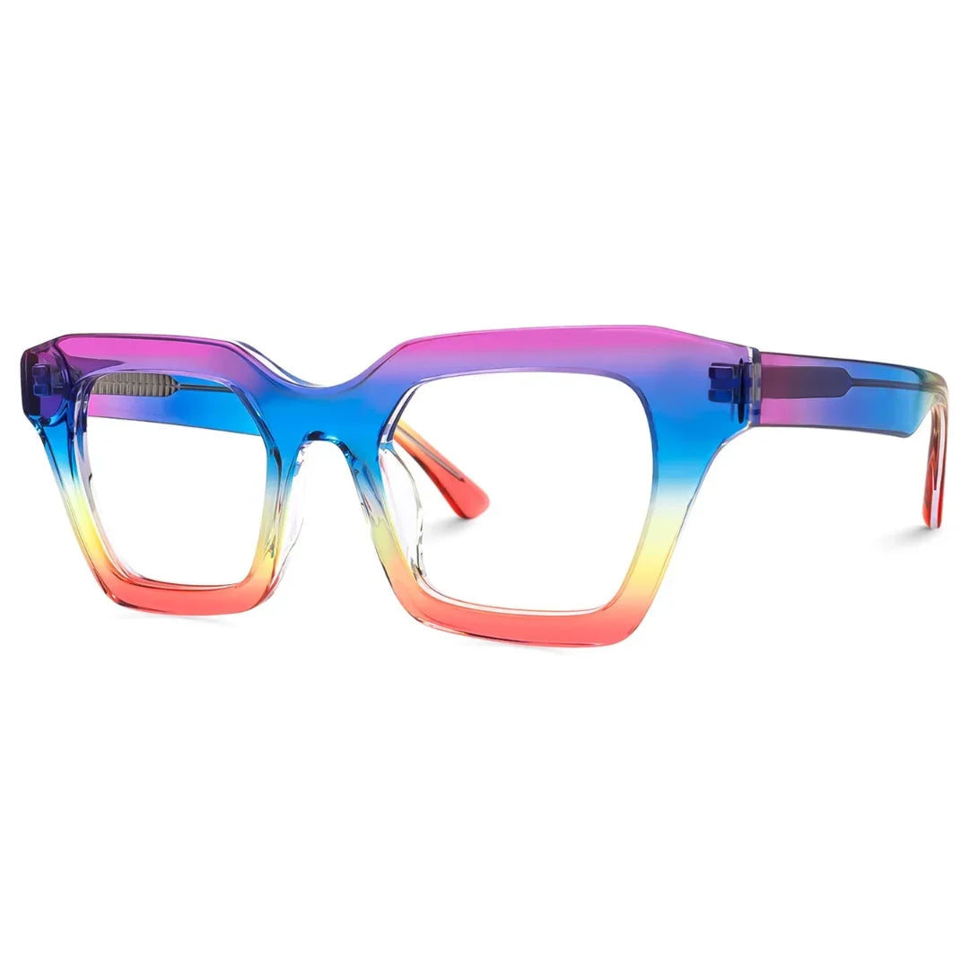 The Vision Junkie Enid rainbow gradient square eyewear frames