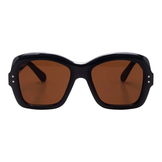 Zara black oversized square sunglasses with brown tinted lenses by The Vision Junkie