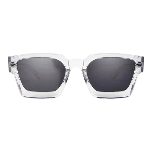 The Vision Junkie Gotti sunglasses with clear frames and dark lenses