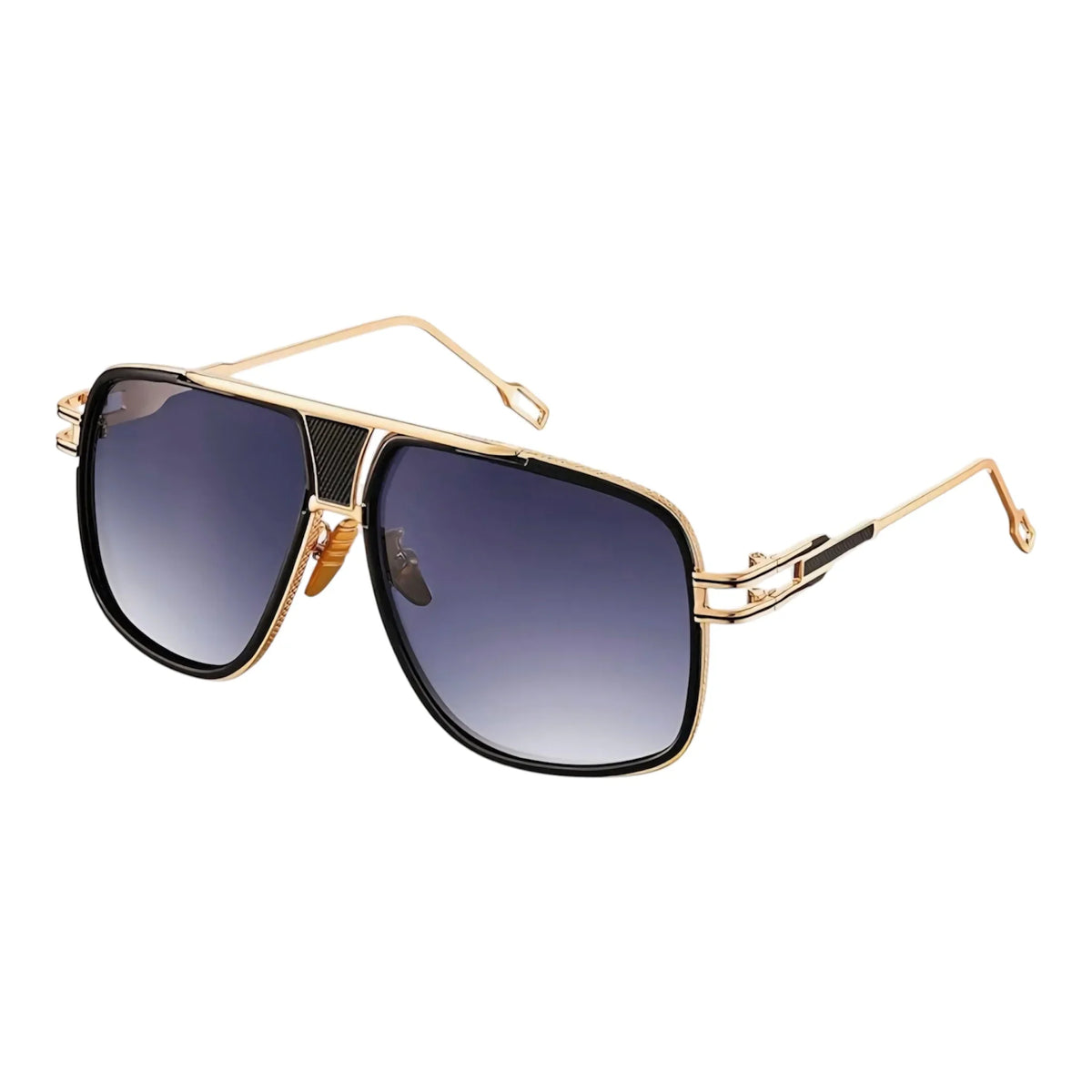 Ray gold metal frame sunglasses with dark gradient lenses by The Vision Junkie