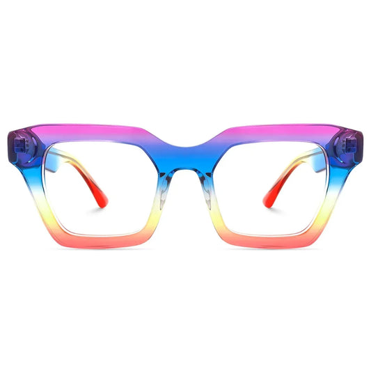 The Vision Junkie Enid rainbow gradient eyeglasses with multi-colored frames