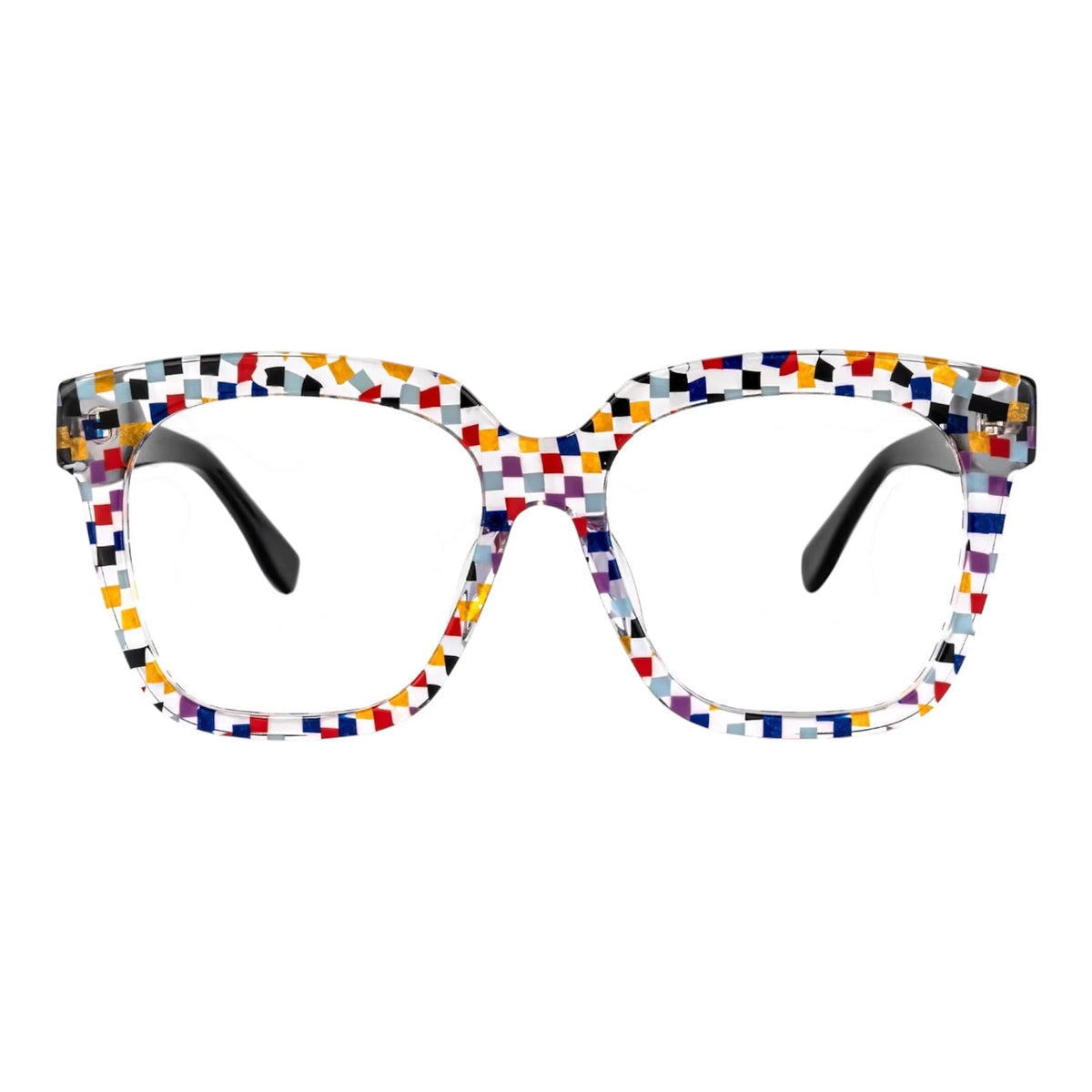 Tess colorful multi-color mosaic square frames by The Vision Junkie