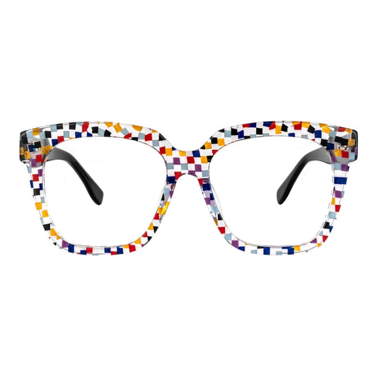 Tess colorful multi-color mosaic square frames by The Vision Junkie