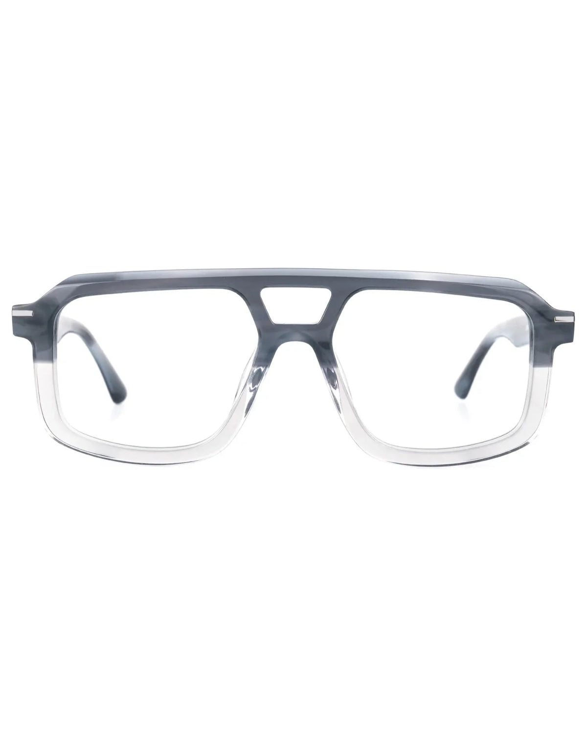 The Vision Junkie Chris square eyeglasses in a translucent grey frame